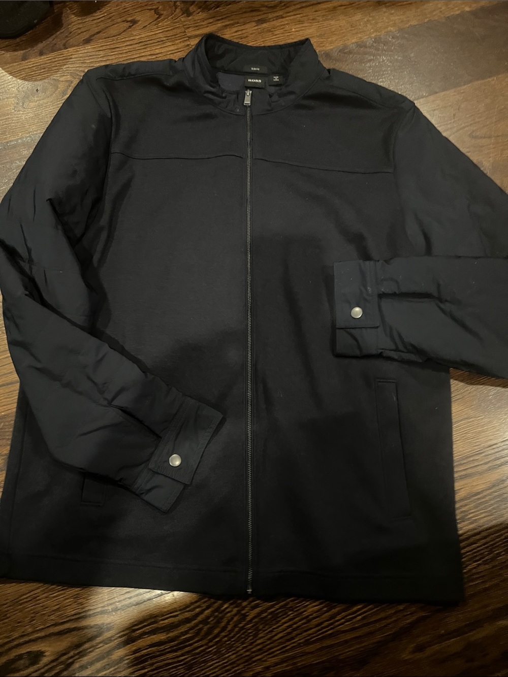 Hugo Boss Men's Black Lightweight Zip Shirt Jacket